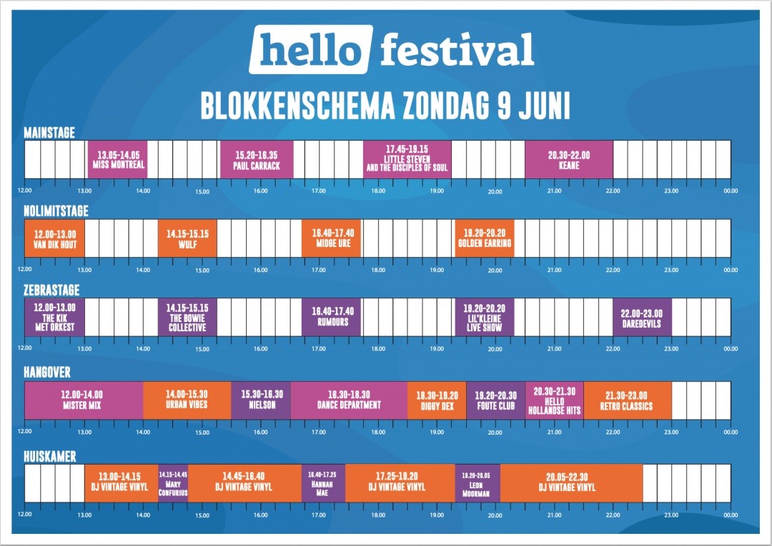 Golden Earring show info June 09 2019 Emmen - Grote Rietplas Hello Festival timetable